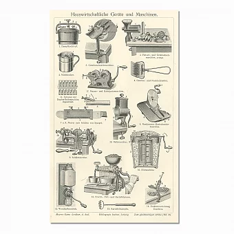 Старинная гравюра "Бытовая техника". Дополнительное изображение