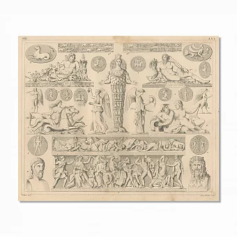 Редкая гравюра "Древнегреческие классические легенды". Дополнительное изображение