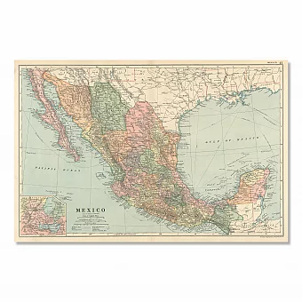 Антикварная карта Мексики - эксклюзивный подарок. Дополнительное изображение