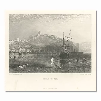 Антикварная гравюра "Скарборо" - эксклюзивный подарок. Дополнительное изображение